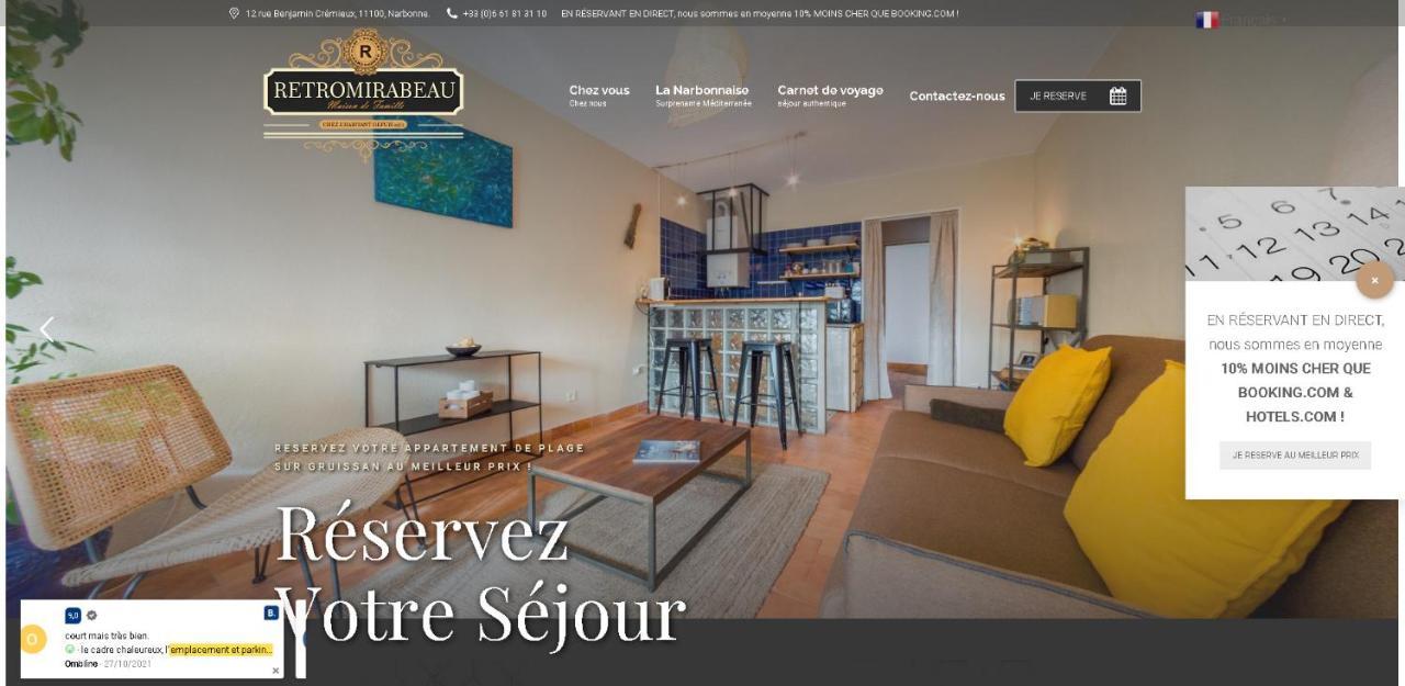 Le RétroMirabeau - Côté Mer Gruissan Extérieur photo